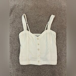 Abercrombie & Fitch White Button Tank
